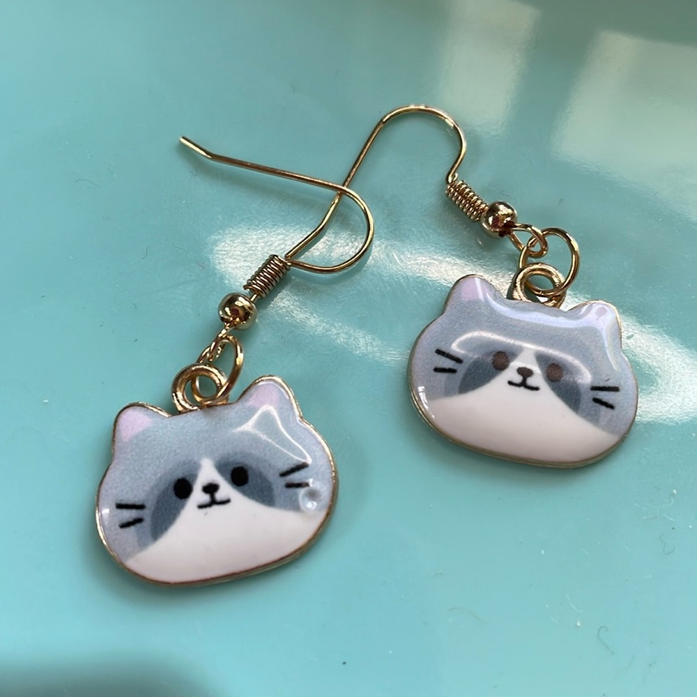 New Cat Enamel earrings